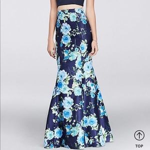 Crop top with floral mermaid Two- piece dress